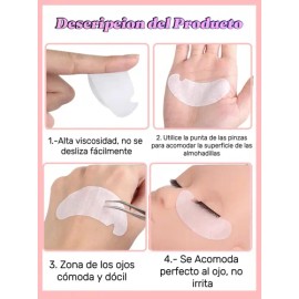 100 Pares Parches Empaque Hidrogel Para Ojos Pestañas Rosa                                                                                            