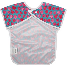 ZENBÉBÉ Baby Bib for Boys & Girls - Colorful Waterproof Leak Proof Toddler Short Sleeve Smock - 1-3 years (Coeur ii)
