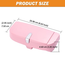 ATMOMO Pink Car Sun Visor Glasses Case Sunglasses Holder Clip Box Car Sunglasses Organizer Mount with Ticket Card Clip