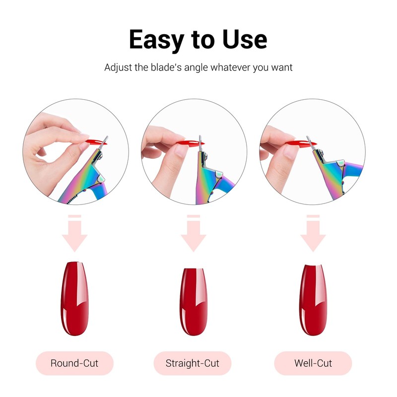 MelodySusie Acrylic Nail Clippers with 15Pcs Magnets Tip Cutters for