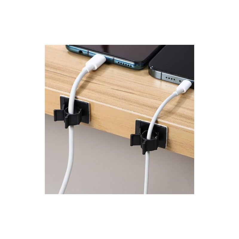 Organizadores de Cables Adhesivos 50 Piezas Clips Multifunción de Plástico