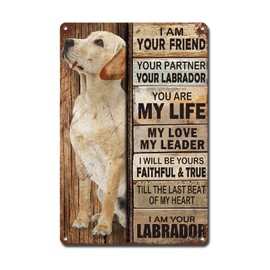 Lygond Metal Sign Tin Sign Vintage Wall Art I Am Your Friend Gift For Labrador Lovers dog lovers Vintage Wall Art Prints Greenhouse Decor For Bar 6×8 Inches