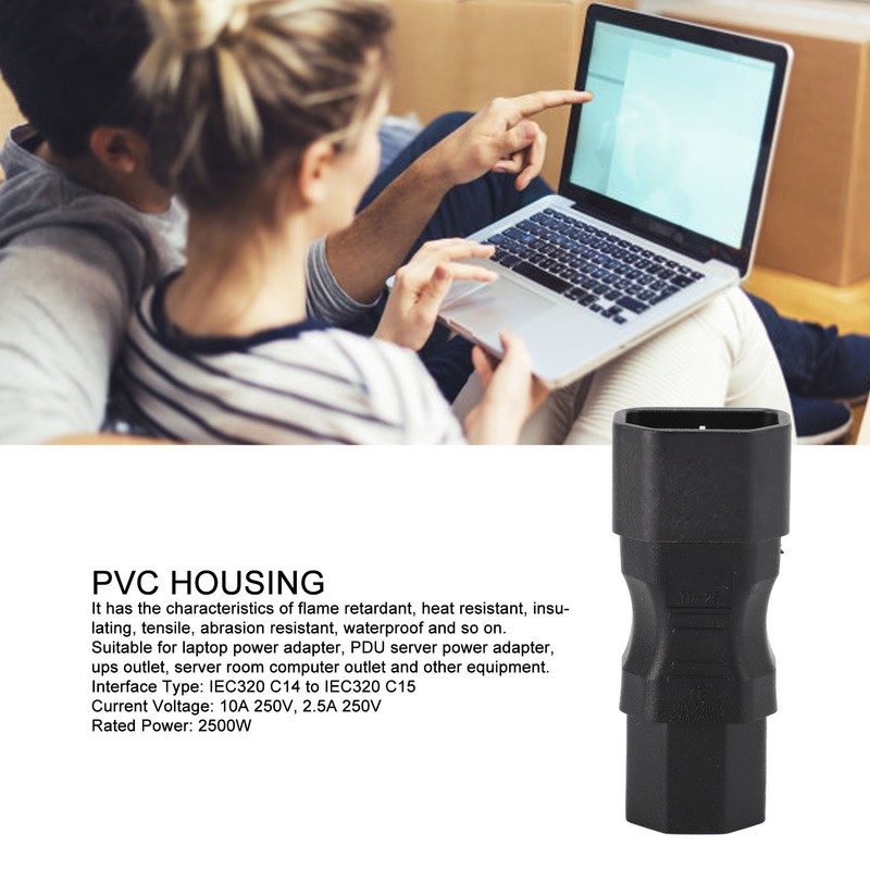 3PCS Comb Power Adapter IEC320 C14 to C15 PVC and
