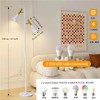 Asmymhd Elegant Modern Floor Lamp with 2 Adjustable Head,White and