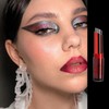 Black Silvery Shimmer Eyeshadow Stick, 2-in-1 Pearlescent Cream Eye Shadow,
