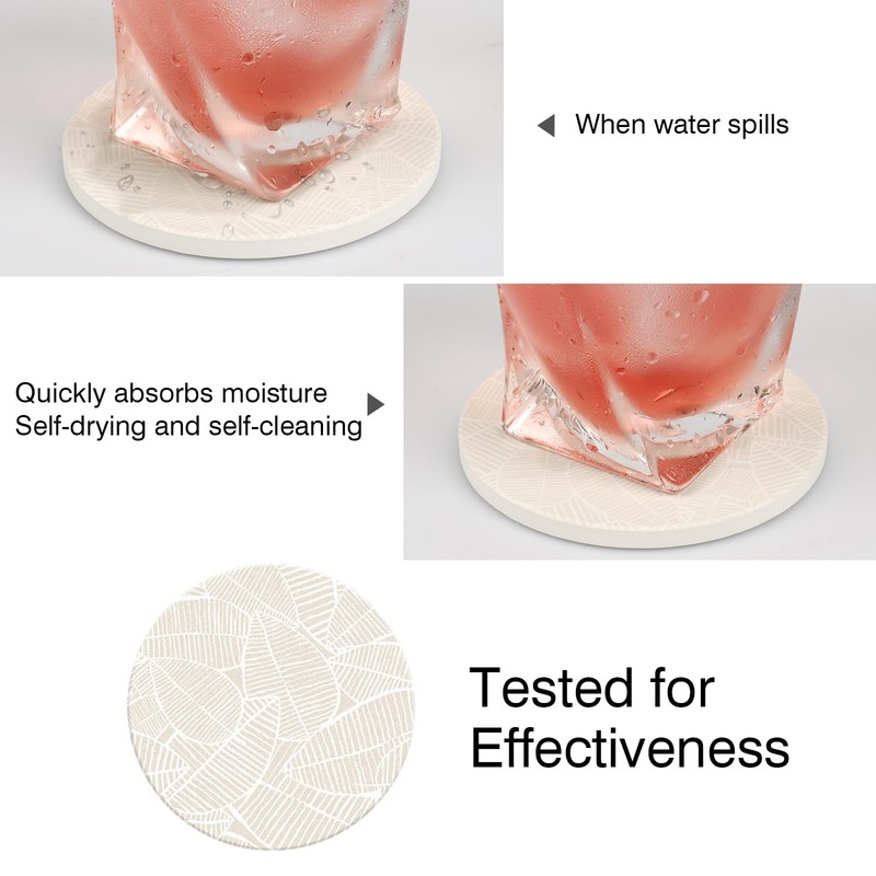 Marble Stylish Drink Coasters Set of 2 with Cork Backing,Coffee