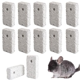 BIUTEFOR Chinchilla, Toothpaste, Rectangular Chewing Stone, 12 Pieces, Natural Volcanic Stone, Perfect for Hamsters, Rabbits, Chinchillas and Other Rodents