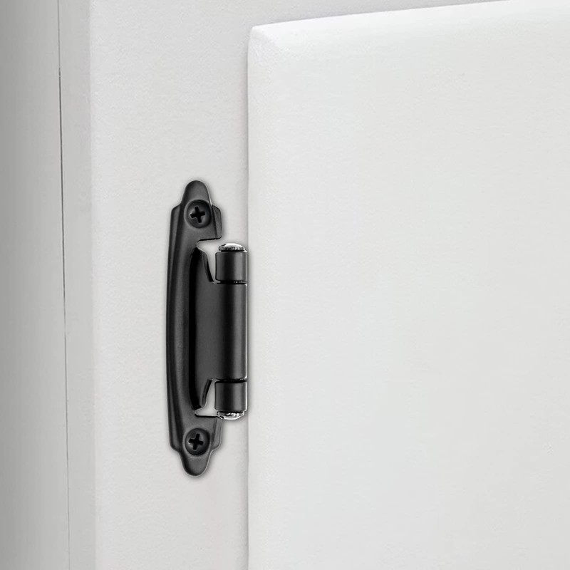 3/8 Inch Inset Cabinet Hinges Matte Black,Offset Self Closing Cabinet