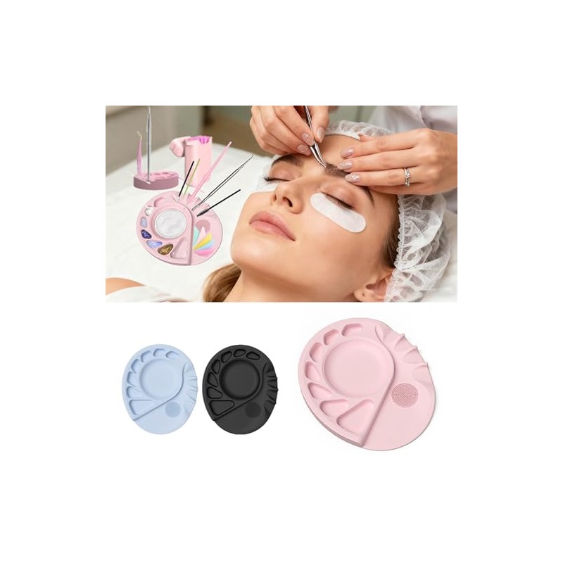 Paleta De Mezcla De Maquillaje De Silicona Bandeja Reutilizable Fácil