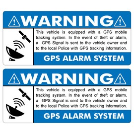 Cojiorc GPS 2 Pack 3.5"x1.5" Blue Inside Window Anti Theft Stickers #FS014 Vehicle Security System Alarm Decal Car Truck C