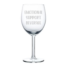 MIP Wine Glass Goblet Gift Emotional Support Beverage Funny (10 oz)
