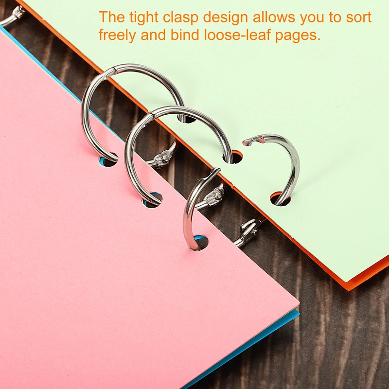 PATIKIL 50pcs 35mm Diameter Binder Rings Removable Metal Book Loose