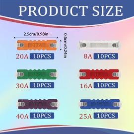 60 Piece Fuse Set, Fuses Torpedo Fuses Set Continental Fuses 5A 8A 10A 16A 25A 40A
