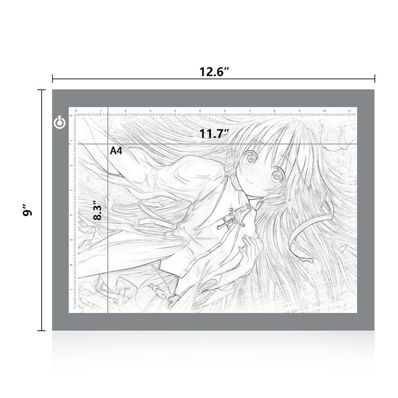 LitEnergy Portable A4 LED Copy Board Light Tracing Box, Silver