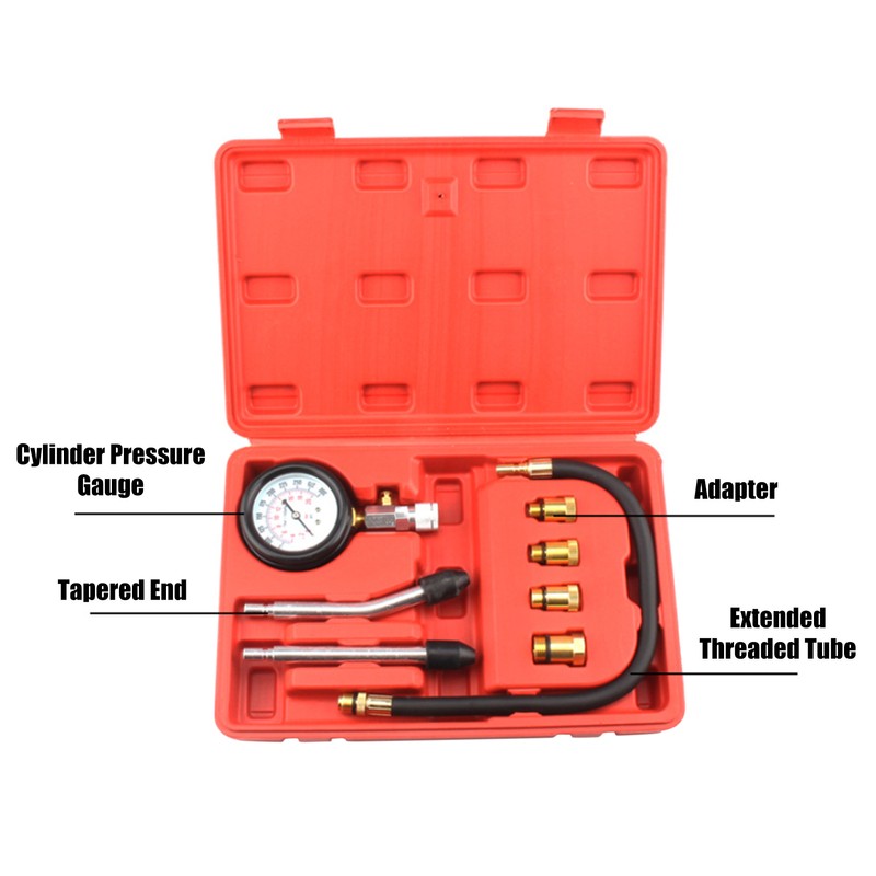 Petrol Engine Compression Tester Kit Gases Engine Cylinder Compressor Gauge