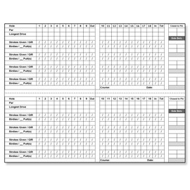 Golf Scorecards to track Golf Game results, monitor Bets/Wagers for all your Golf Gambling Games - 10 Sheets (20 Rounds!) - Track Long Drive, Closest to Pin, Most Birdies, GIR & so much more!