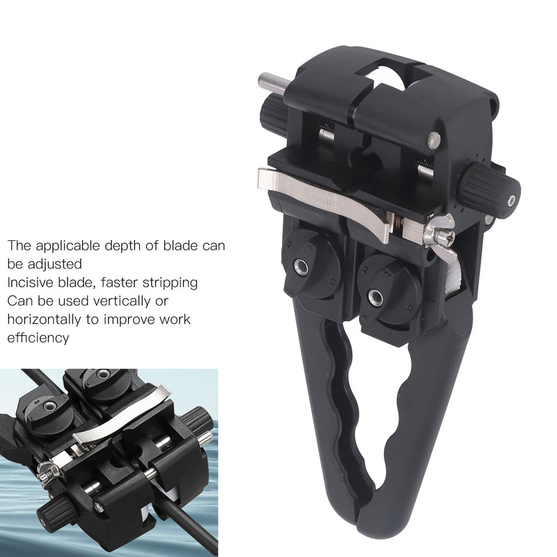 Fiber Optic Stripper ABS Handle Aluminum Alloy Blade Longitudinal Transverse