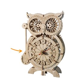 Music Park 3D Wooden Puzzle Adult Mechanical Owl Clock Puzzle Model Kit DIY Model Building Decoration Home Decor Creative Gift