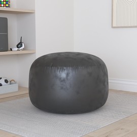 EDUJIN 3 ft Bean Bag Chair: 3' Memory Foam Bean Bag Chairs for Adults/Teens with Filling,Ultra Soft Dutch Velvet Cover, Round Fluffy Lazy Sofa for Living Room - 3Foot,Black