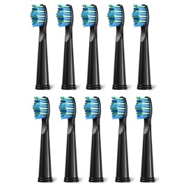 Fairywill Replacement Brushes Pack of 10 Suitable for Fairywill Fairy Will D7/D8/FW-507/FW-508/FW-551/FW515/2011/917/959/SG-E9 - Black