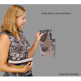 Marketing Holders 4 Pack Brochure Holder Wall Mount or Countertop with Hardware 5.5" Wide Bi Fold Menus Literature Display Box Clear Acrylic Holder for Offices and Retailers