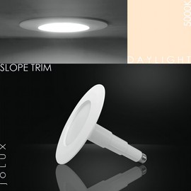 Jolux 4-Pack 5/6" LED Can Lights Retrofit Recessed Lighting,12W=60W,5000K Daylight,800 Lumens,Dimmable Adjustable Retrofit Downlight,ETL,Damp Rated,Simple Installation Can Lights,Bevel Trim