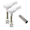 Metal Sliding Door Latch Lever,2 Sets, 1-3/8 in. Tail, White