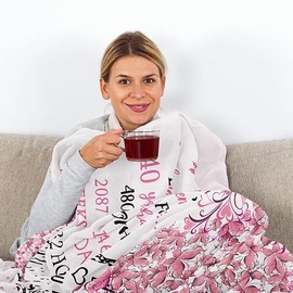 XALAZY 40th Birthday Gifts Women Blanket 60"X50", 40 Year Old Birthday Gifts for Women, 40th Birthday Gifts, 40th Birthday Gift Ideas, 40th Birthday Gifts Women Unique, Gifts for 40th Birthday Woman