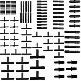 113 Pieces Vacuum Connector Assortment,Automotive Vacuum Tubing Hose Connector,Black Nylon Vacuum connector Kit (113PCS)