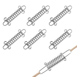 HAUUFENN Tent Spring Hooks, Tarp Hooks, Set of 6, Stainless Steel, Windproof Rope Buckle, High Elasticity, Protects Against Strong Winds, Portable, Convenient, Outdoor, Camping Equipment, Universal