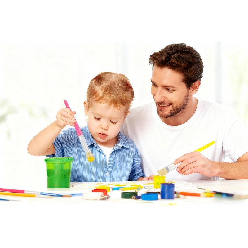 4pcs Large Paint Bushes Round Preschool Paint Brushes for Washable