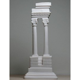 Ruins Columns Corinthian Ancient Greece Cast Marble Statue Sculpture