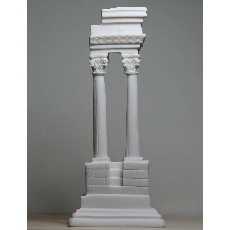 Ruins Columns Corinthian Ancient Greece Cast Marble Statue Sculpture