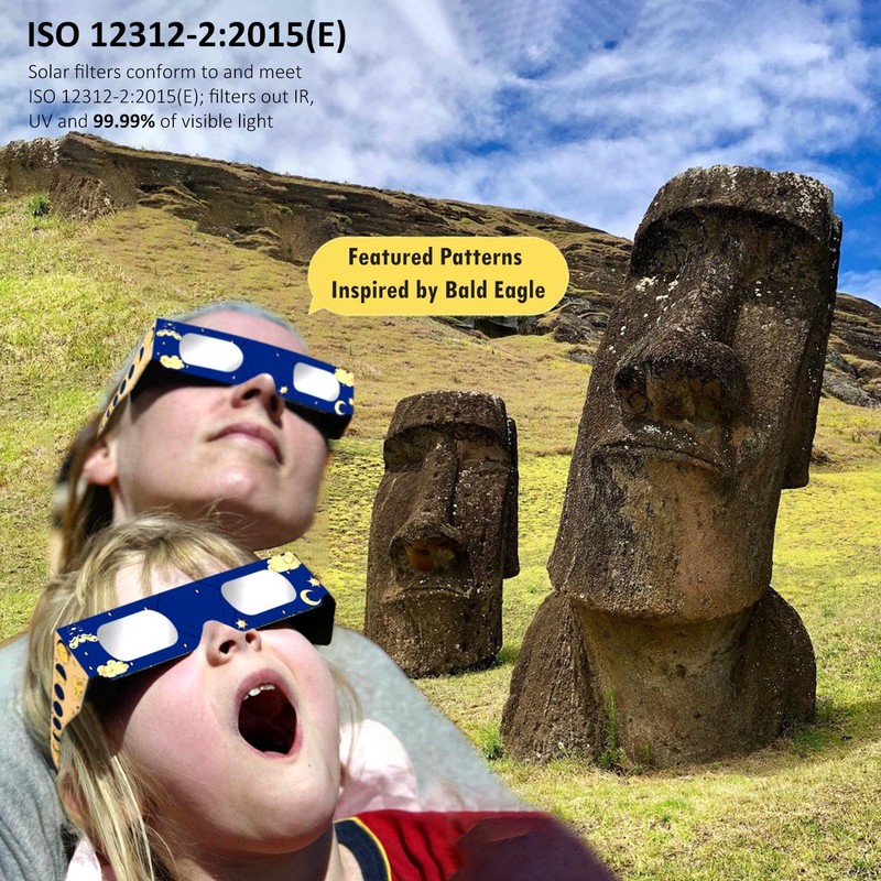 8 Pack Solar Eclipse Glasses ISO 12312-2:2015(E) & CE Certified