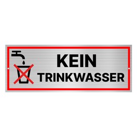 Sign No Drinking Water 15 x 5 cm Weatherproof Aluminium Dipond Pre-Drilled Holes