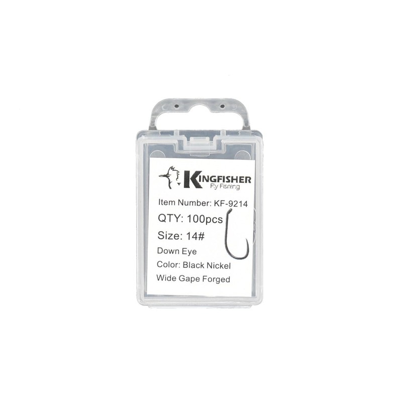 Kingfisher Fly Fishing Standard Dry Fly Hook Barbless, #14-100PK