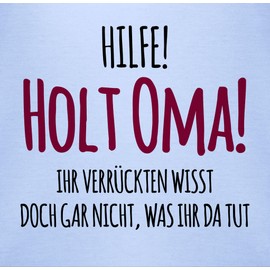 Shirtracer - Baby Bodysuit Boy Girl - Sayings - Help Holt Grandma - Gift Birth Grandma, 2 baby blue