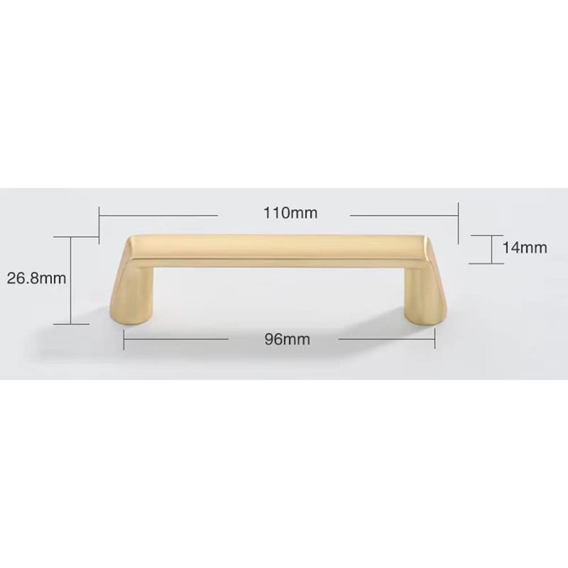 Myxekllo Gold Cabinet Drawer Pulls, 96mm Brushed Brass Pulls Handles