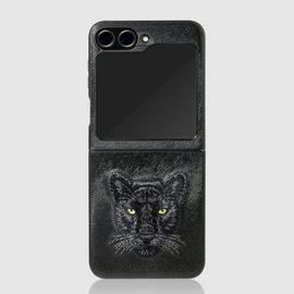 Design Skin (신세계김해점)( 갤럭시 Z플립6 ) 자수 바타입(비스트)-흑표범 ITM34827 (Shinsegae Gimhae Store) (Galaxy Z Flip 6) Embroidered Bat Type (Beast) - Black Leopard ITM34827