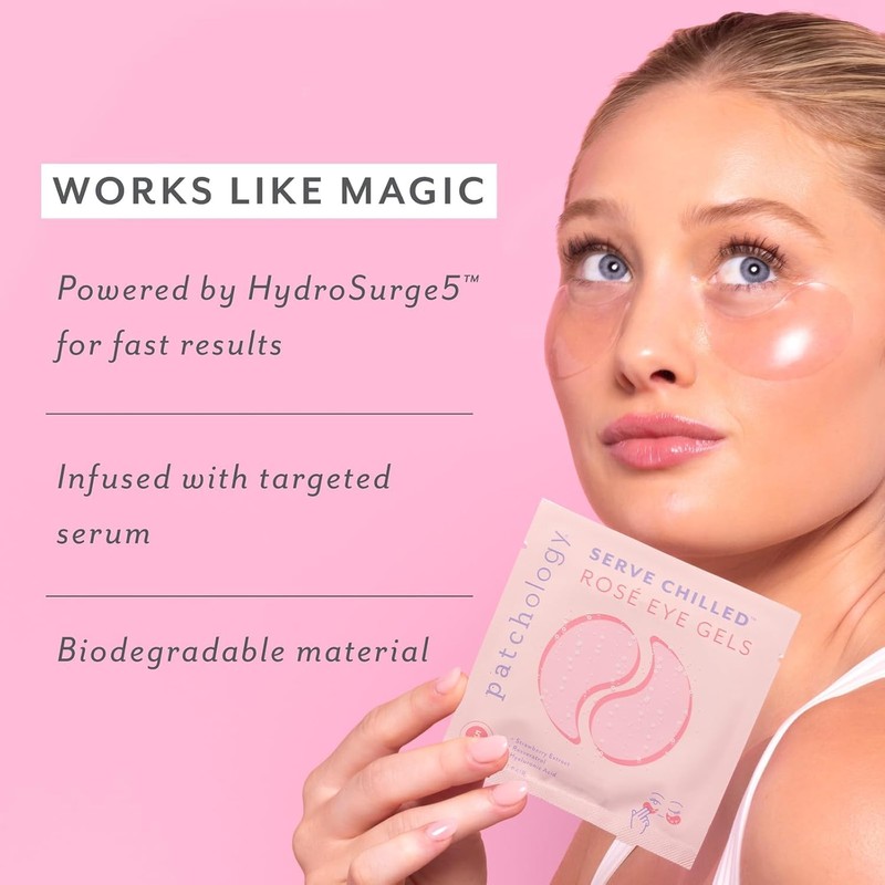 Patchology Serve Chilled Rosé Hydrating Under Eye Patches – Hyaluronic