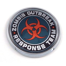 Zombie Outbreak 2.75" Car Chrome Round Emblem Decal 3D Badge