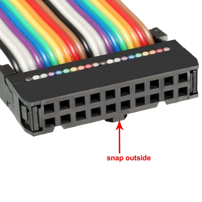 sourcing map IDC Rainbow Wire Flat Ribbon Cable 20 Pins