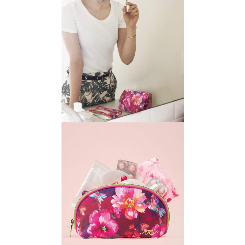 Floral Series Makeup Pouch, Pouch, Cosmetic Pouch, Tissue Case, Pink,