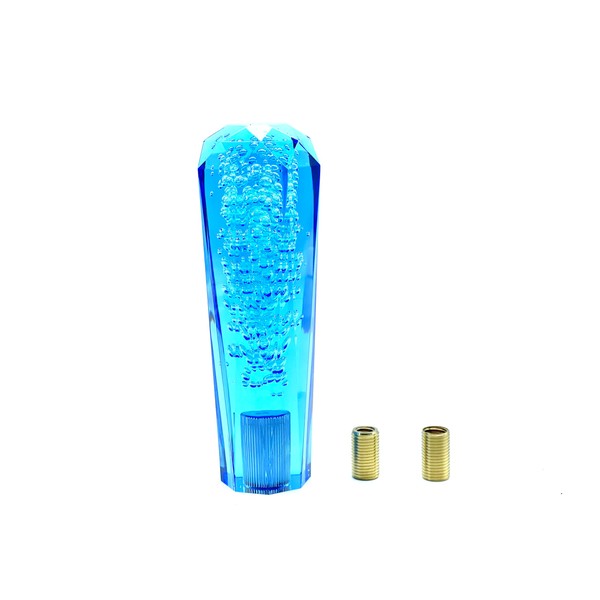 Mitoland Shift Knob, Blue, Bubble, Octagonal, Crystal, Diamond Cut, 5.9