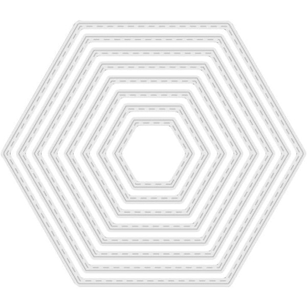 8 Pieces Hexagon Background Cutting Dies Metal Hexagon Die Embossing