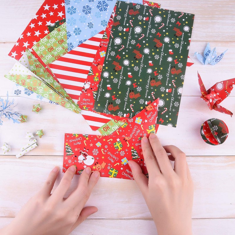 TUPARKA 60 Sheets Christmas Pattern Paper Set, 14 x 21cm