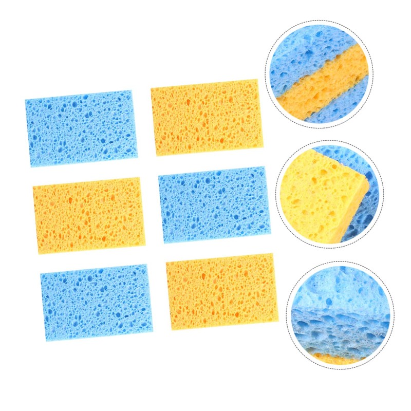 ORFOFE 6pcs Multi-Functional Cleaning Sponge Wiping Sponge for Tableware Kitchen