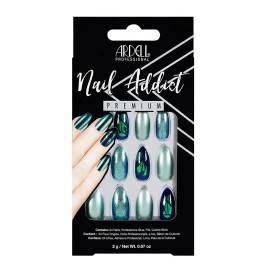 Ardell Nail Addict Artificial Nails, 75887 Green Glitter Chrome