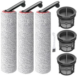 (7pcs) HEPA Filters & Replacement Parts Kit Brush Rollers Compatible Parts Accessories Kit For Dreame H14/H14 Pro/H14 Dual Wet Dry Vacuum Cleaner, Replacement Inclue 3 Vacuum Filter, 3 Brush Rollers