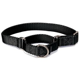 PetSafe Adjustable Martingale Collar - Only Tightens When Dogs Pull, Prevents Slipping Out - Helps with Strong Pullers, Increased Control - Alternative to Choke Collar - 3/4", Medium, Black